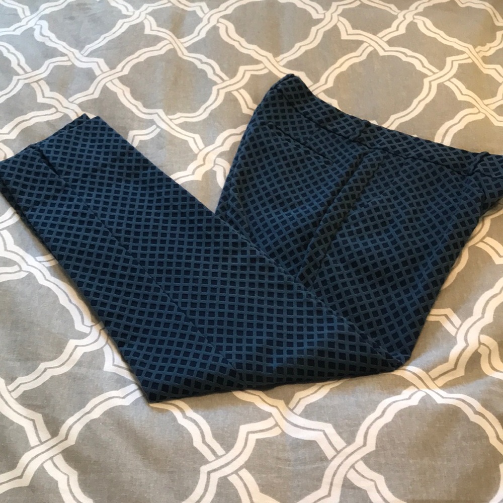 Banana Republic Blue Geometric Patterned Pants - image 1